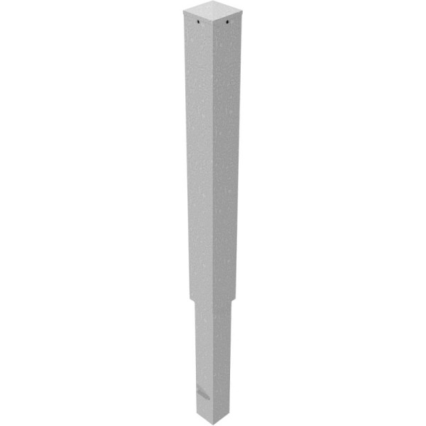 Stone HGS afzetpaal -Bollard- 100 x 100 mm, afneembaar/met driehoekslot, bodemsluiting/incl. Grondhuls, verzinkt, zonder ogen, 40100f