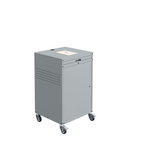 SOFAME computerkast MODULINFO B695 x D 660 x H 1005 op wielen, lichtgrijs RAL 7035, W040010026GCGC