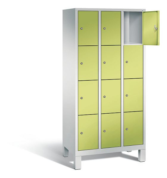 C+P lockerkast Evolo, H1850xB900xD500mm, kleur: lichtgrijs / virid groen, 48010-304 S10071