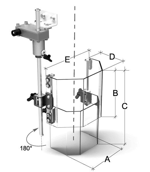 MACK telescopische beschermhoes voor kolomboormachines 180-300 mm, ZE-TBS05-180