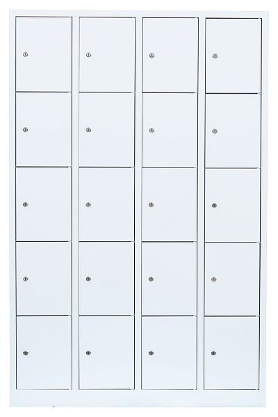Lüllmann stalen compartimentenkast, 1800 x 1170 x 500 mm, signaalwit/signaalwit, 520547