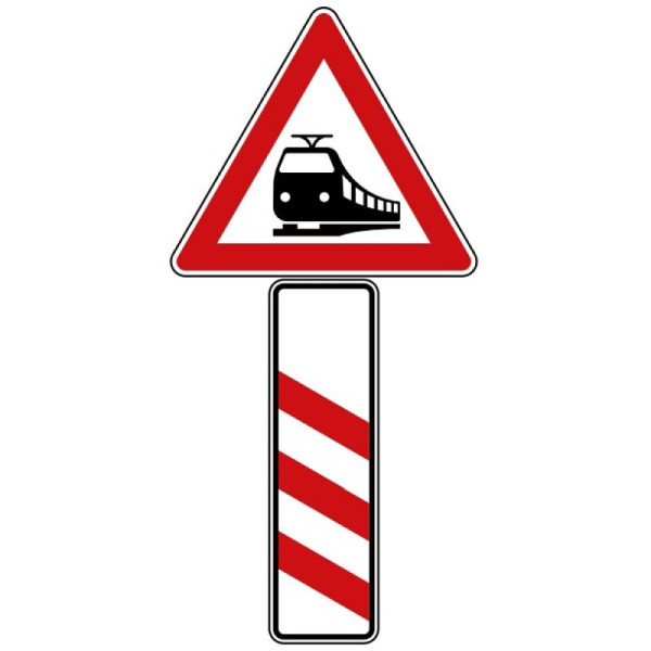 Steen HGS overweg met driebaansbaken (inbouw links) nr. 156-20, 900 mm / vlakke vorm / 2mm / RA2, 156-20-221