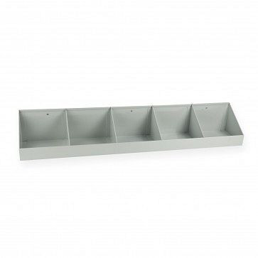 ADB stortstrook/stortbak, geschikt voor Europerforatie (10x10mm / 38x38mm), afmeting: 900mmx160mmx50mm / 5 vakken, 40797