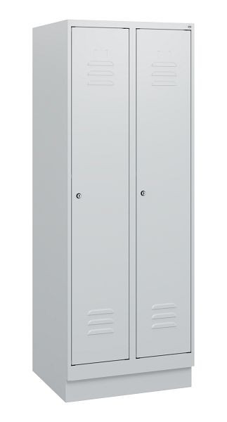 C+P luierkluis Classic PLUS, onderbouw, 2 vakken, 1630x600x500mm, 7035/7035, cilindersloten, 0800205-20 S10024