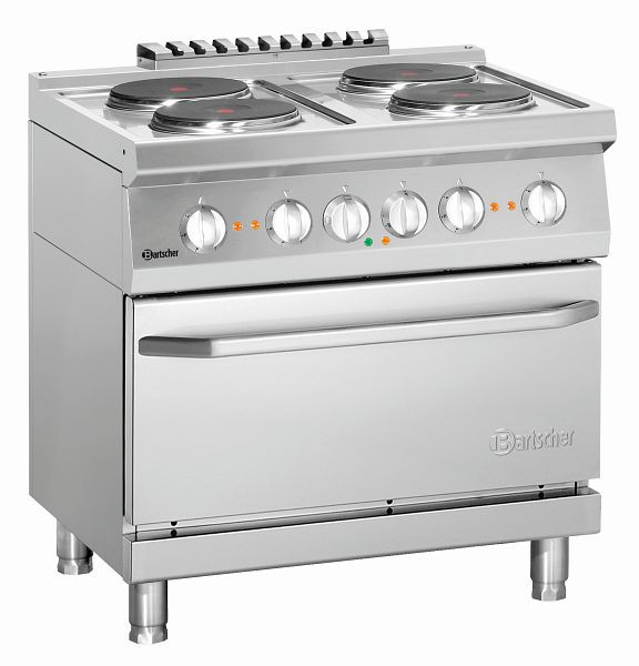 Bartscher elektrisch fornuis 700, B800, 4 platen, elektrische oven, 286234W