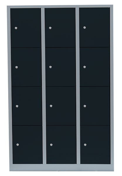 Lüllmann stalen compartimentenkast, 1800 x 1185 x 500 mm, lichtgrijs/antracietgrijs, 523438