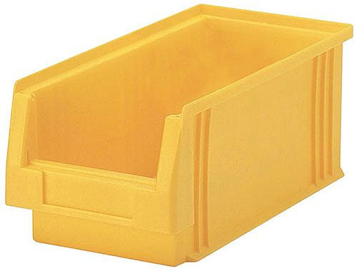 Bedrunka + Hirth kunststof opbergboxen, geel, afmetingen in mm (BxDxH): 164 x 105 x 75, 25 stuks, 018500224