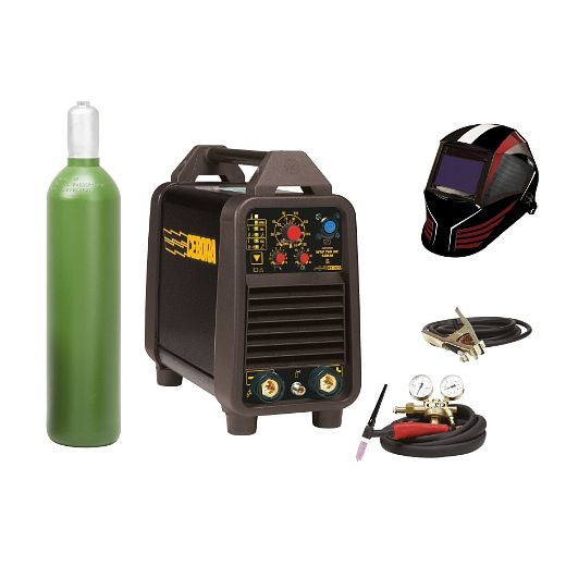 ELMAG Professional TIG DC lasinverter 'PFC', ELMAG WIN TIG 'DC' 180 M Plug & Play SET inclusief 20 liter argonstalen cilinder, 00336