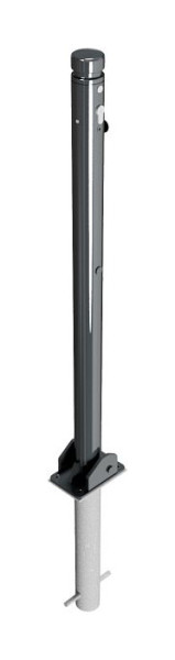 Schake-barrièrestijl paal serie 464B Ø 60 mm, opklapbaar, zelfvergrendelend slot voor in beton plaatsen, 464UZHB