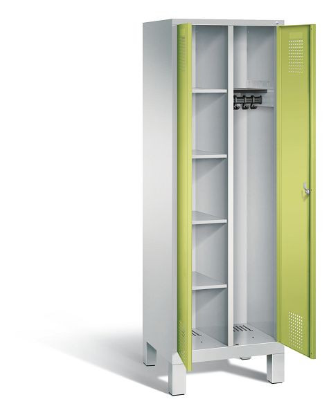 C+P reinigingsmiddelenkast Evolo, H1850xB610xD500mm, kleur: lichtgrijs / virid groen, 48060-20 S10110