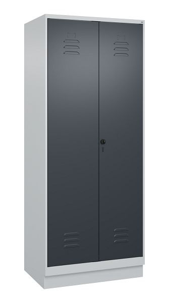 C+P Mehrzweckschrank Classic PLUS, Putzmittel-Spind, Sockel, 2 Abteile, 1950x800x500mm, 7035/7016, Drehriegel, 080120-02 S10008