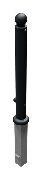 Schake-stijlpaal serie 484B Ø 82 mm, afneembaar, zelfvergrendelend slot inclusief vloerrozet, driehoekslot, 484FB