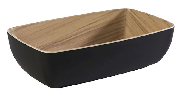 APS GN 1/4 schaal -FRIDA-, 26,5 x 16,2 cm, hoogte: 7,5 cm, melamine, binnenkant: houtlook, buitenkant: zwart, 84587
