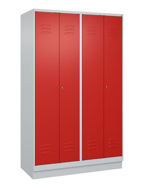 C+P luierkluis Classic PLUS SW, onderstel, 4 vakken, 1950x1200x500mm, 7035/3020, cilindersloten, 080022-40 S10017
