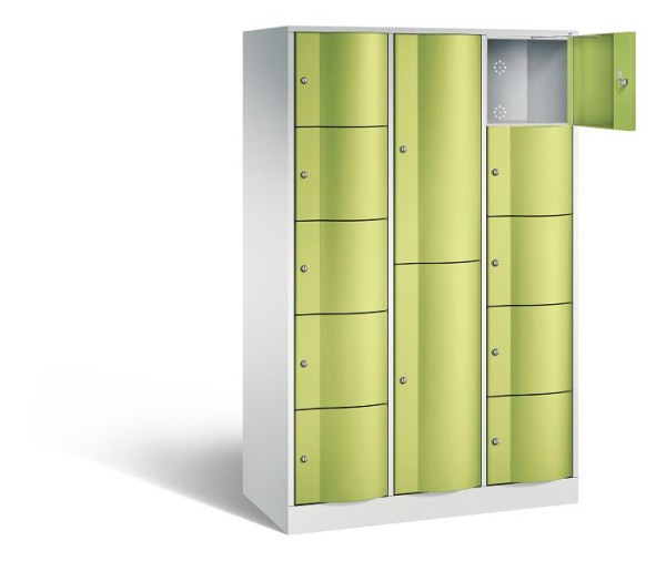 C+P combinatie lockerkast Resisto, H1950xB1148xD540mm, kleur: lichtgrijs / virid groen, 8070-3721 S10020