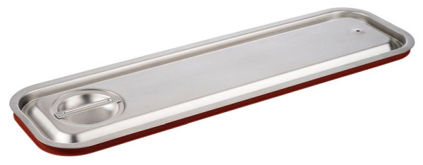 APS GN 2/4 transportsteekdeksel, 53 x 16,2 cm, RVS, met rode siliconenafdichting, voor de klotsvrije, 80028