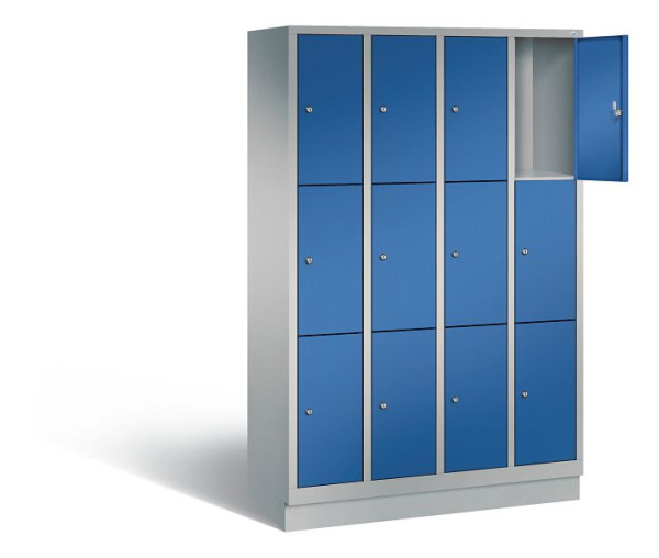 C+P lockerkast Evolo, H1800xB1190xD500mm, kleur: wit aluminium / gentiaanblauw, 48020-403 S10233