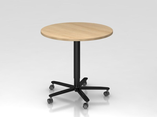 Hammerbacher kolomheftafel 80cm rond eiken/zwart, zwart frame, VST08/E/D