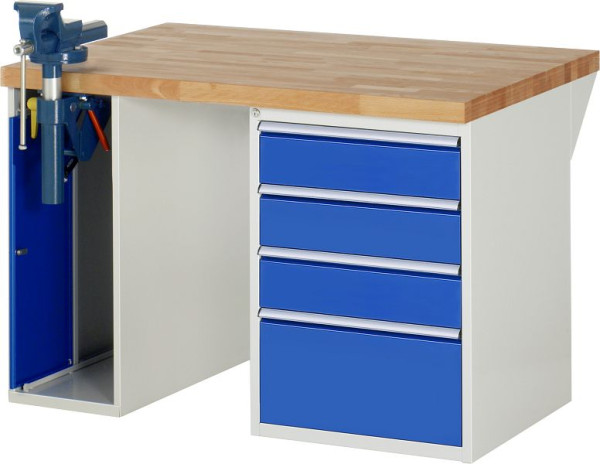 RAU werkbank serie 7000 - model 7510-2, B1250 x D900 x H890 mm, systeemonderstel B1250 x D850 x H850 mm, 03-7510A2-129B4M.11