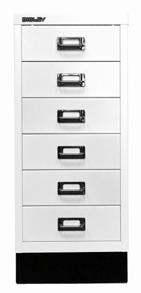 Bisley MultiDrawer™, 29-serie met onderstel, DIN A4, 6 laden, verkeerswit, L296S696