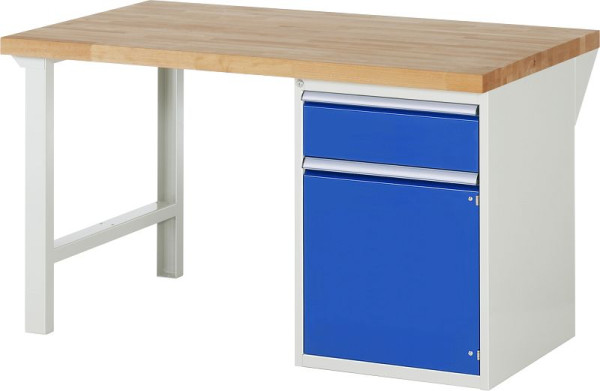 RAU werkbank serie 7000 - modulair ontwerp, onderbouwbak (1x lade, 1x draaideur), 1500x840x900 mm, 03-7502A1-159B4S.11