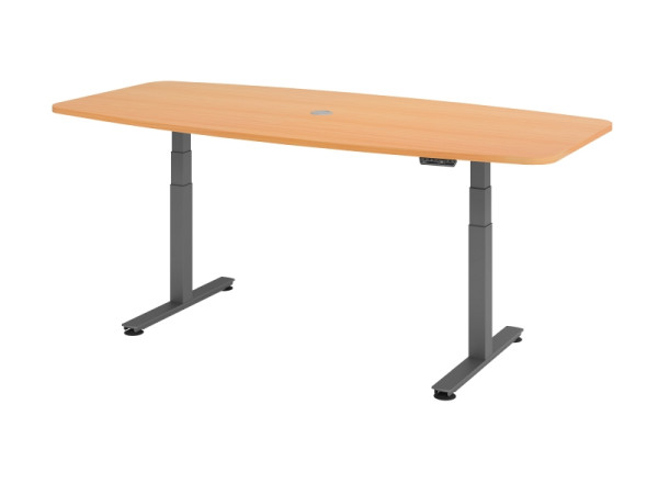 Hammerbacher vergadertafel met geheugenschakelaar, beuken, VXDSM22/6/G