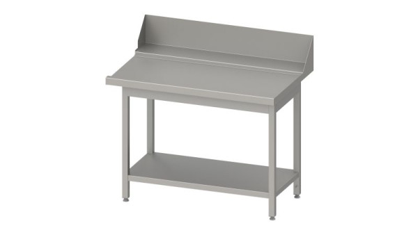 Stalgast RVS afvoertafel, korfgeleidingshelling, onderblad, 800x750x880mm, montagezijde rechts, opstand: 200mm, gelast, VAL08714RA