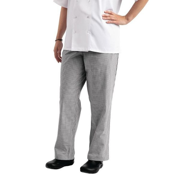 Whites unisex koksbroek Easyfit zwart wit geruit XS, A026T-XS