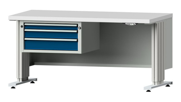 ANKE werkbanken werktafel LIFT met onderstel, model 502 VL, 1500 x 800 x 740-1140 mm, RAL 7035/5010, KSP 40 mm, 405.241
