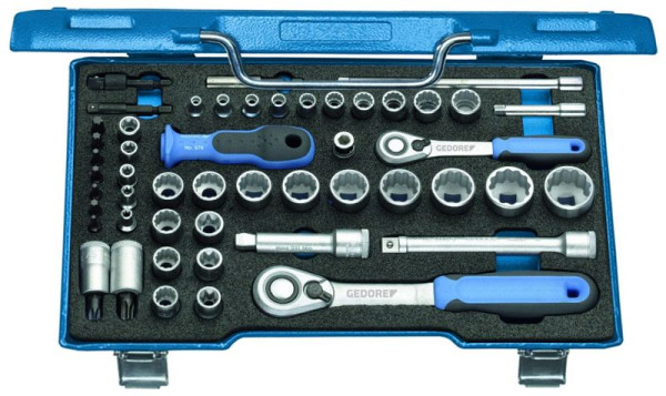 GEDORE dopsleutelset 3/8" + 1/4", 50-delig, 2075695