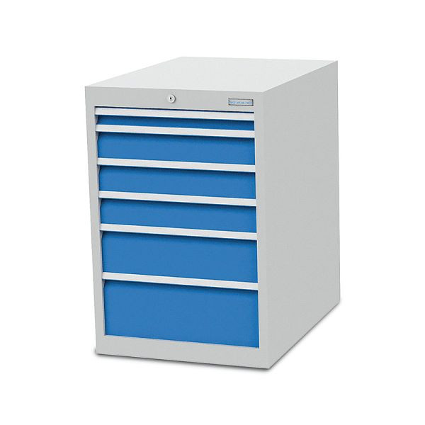 Bedrunka + Hirth ladekast, diepte 736 mm, R 18-24, 6 x lade, 555 x 736 x 819 mm, paneelhoogte in mm: 1x50, 3x100, 1x150, 1x200, 580 / 1311V10A