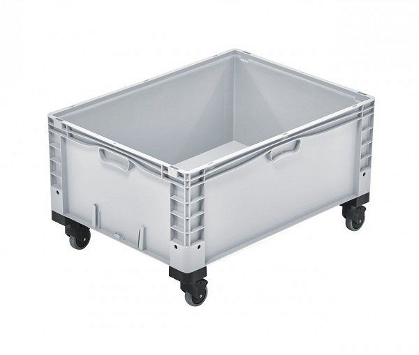 ALPHA Eurocontainer gesloten 800x600x320 mm met wielen, 2596-GR