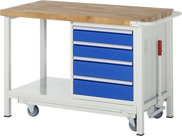 RAU neerlaatbare werkbank 8000 - model 8162, B1250 x D700 x H880 mm, 15-8162A6-127B4F.11