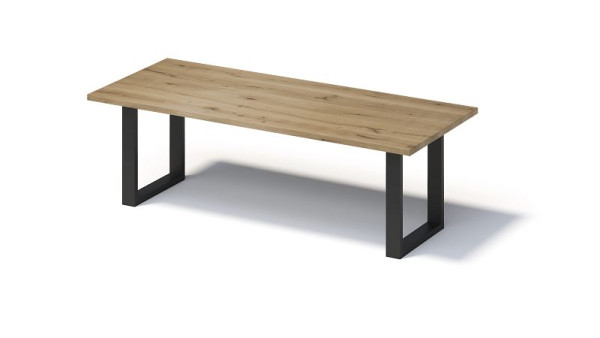Bisley Fortis Table Regular, 2600 x 1000 mm, rechte rand, geolied oppervlak, O-frame, oppervlak: naturel / framekleur: zwart, F2610OP333