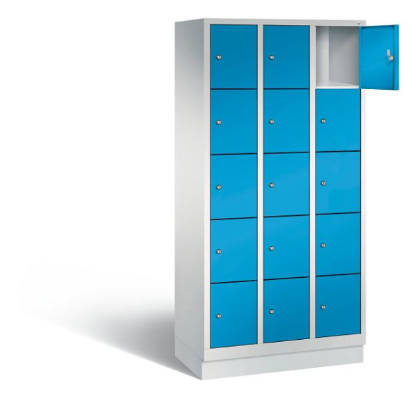 C+P lockerkast Evolo, H1800xB900xD500mm, kleur: lichtgrijs/lichtblauw, 48020-305 S10003