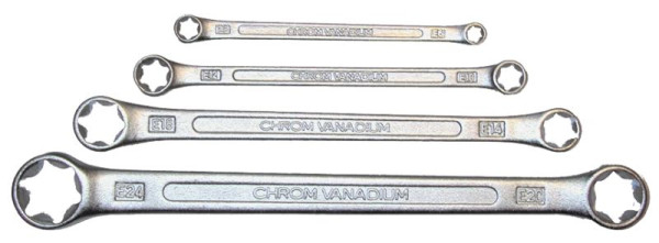 SW stalen dubbele ringsleutelset, E profiel, E6-E24, 4 stuks, 01550L