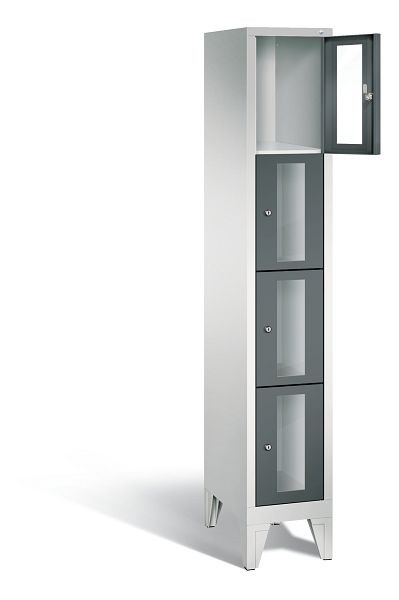 C+P lockerkast Classic, H1850xB320xD500mm, kleur: lichtgrijs / antracietgrijs, 8010A104 S10019