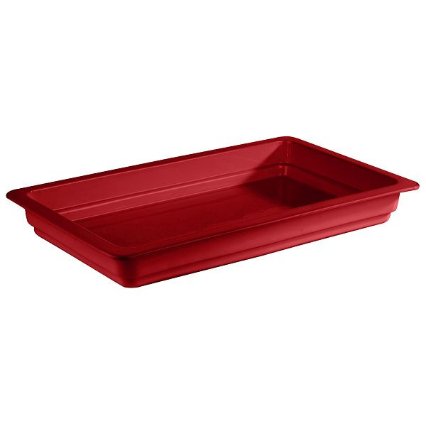 APS GN 1/1 bak, 53 x 32,5 x 6 cm, porselein, rood, hittebestendig tot 220°C, 7,1 liter, 82272