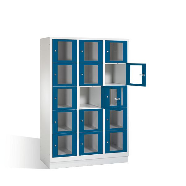 C+P lockerkast Classic, H1800xB1200xD500mm, kleur: lichtgrijs / gentiaanblauw, 8020A325 S10002