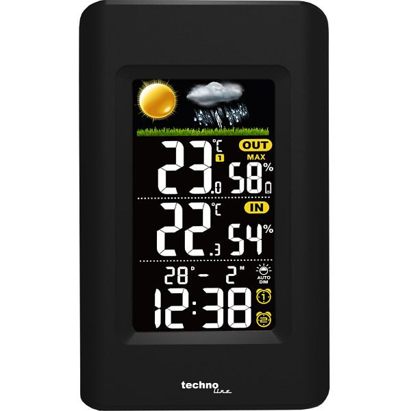 Technoline weerstation, quartz uurwerk, afmetingen: 94 x 145 x 50 mm, WS 6447