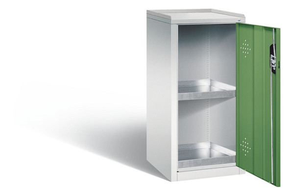 C+P klimaatkast Acurado, H1000xB502xD500mm, kleur: lichtgrijs / reseda groen, verzonken handgreep, 8721-315 S10140
