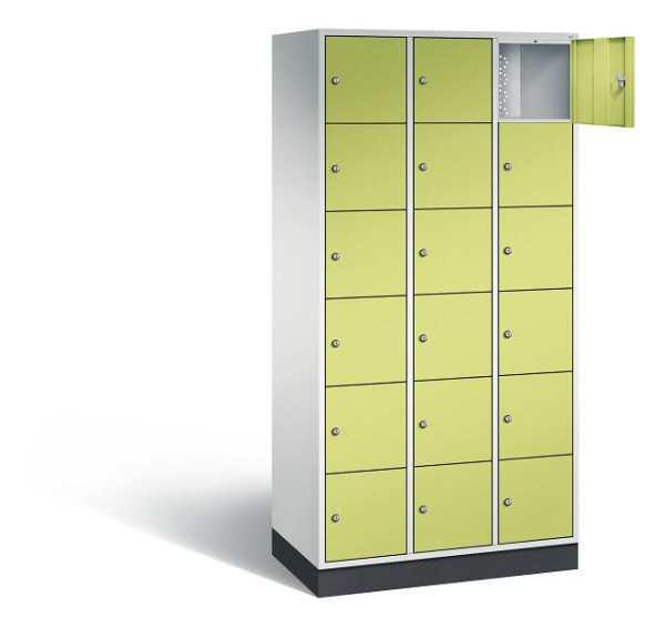 C+P lockerkast Intro, H1950xW920xD490mm, kleur: lichtgrijs / virid groen, 8670-301 S10071
