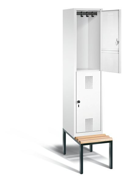 C+P locker, dubbellaags Evolo, H2090xB420xD815mm, kleur: verkeerswit, 48350-12 S10075