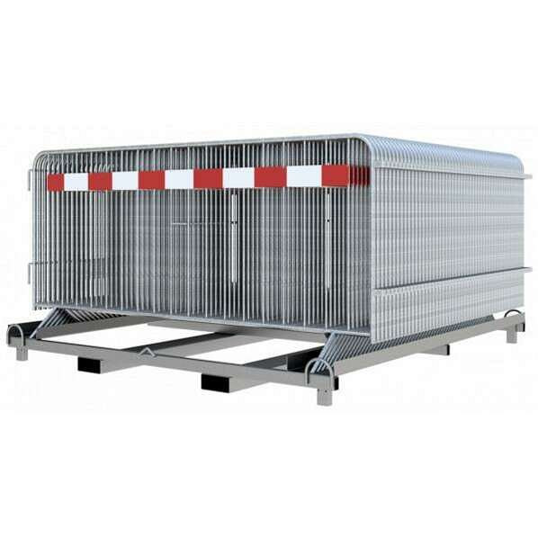 Schakebarrière SET bestaande uit: 50x slagboomrooster 2,50 mx 1,10 m, met touchbar, rood/wit, RA1/A, 1x stapelpallet, 419_010E-SET50