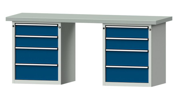 ANKE werkbanken combinatie werkbank, model 840 V, 2000 x 700 x 850 mm, RAL 7035/5010, ZBP 50 mm, 415.110