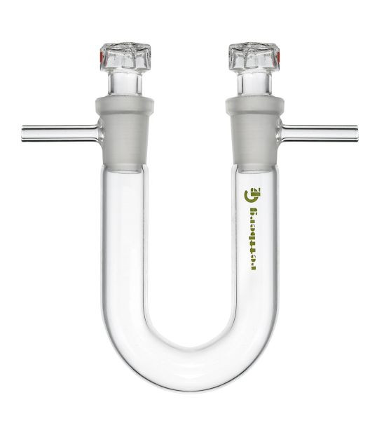Rettberg droogbuis, U-vorm, lengte 150 mm, 2x huls NS 14.5/23 met stop, buiten-Ø 18 mm, borosilicaatglas 3.3, 134610315