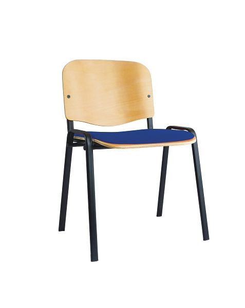 Lüllmann kantinestoel, 470/795 x 530 x 415 mm, blauw, zwart frame, 225451