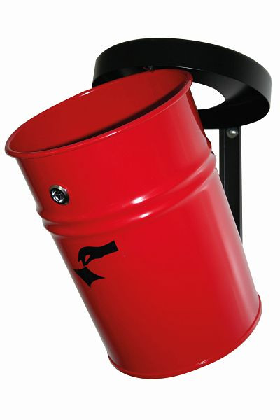 TKG afvalbak FIRE EX wandmontage Rood, Ø 295 x H 370 mm, 370307