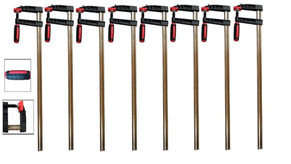 VaGo-Tools professionele lijmtang 150x50 mm klem lijmklem klem smeedbaar gietijzer, VE: 8 stuks, 220-001x8_dv