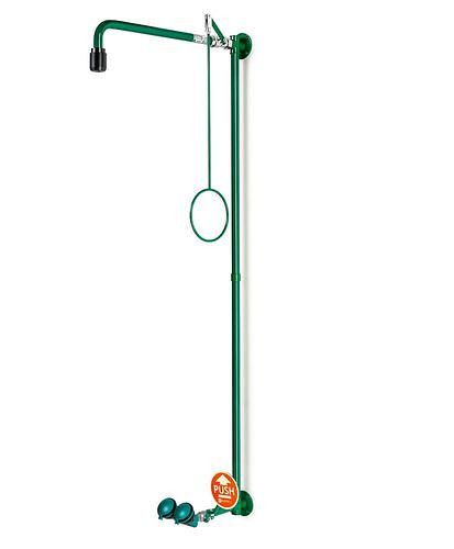 B-SAFETY lichaamsdouche met oogdouche, groen, wandmontage, BR 861085/75 l, 305270